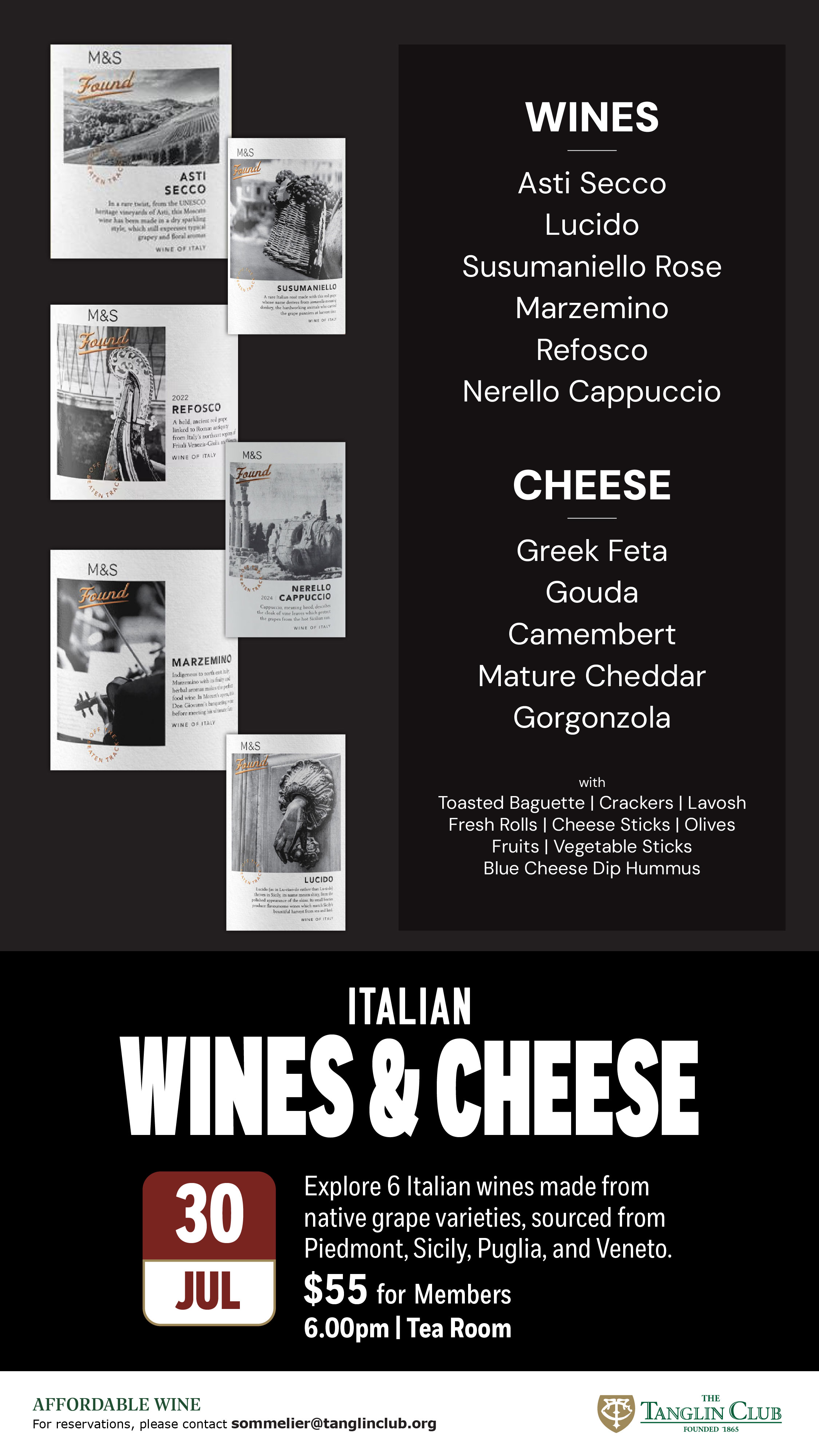 TAWS Italian Wine & Cheese
